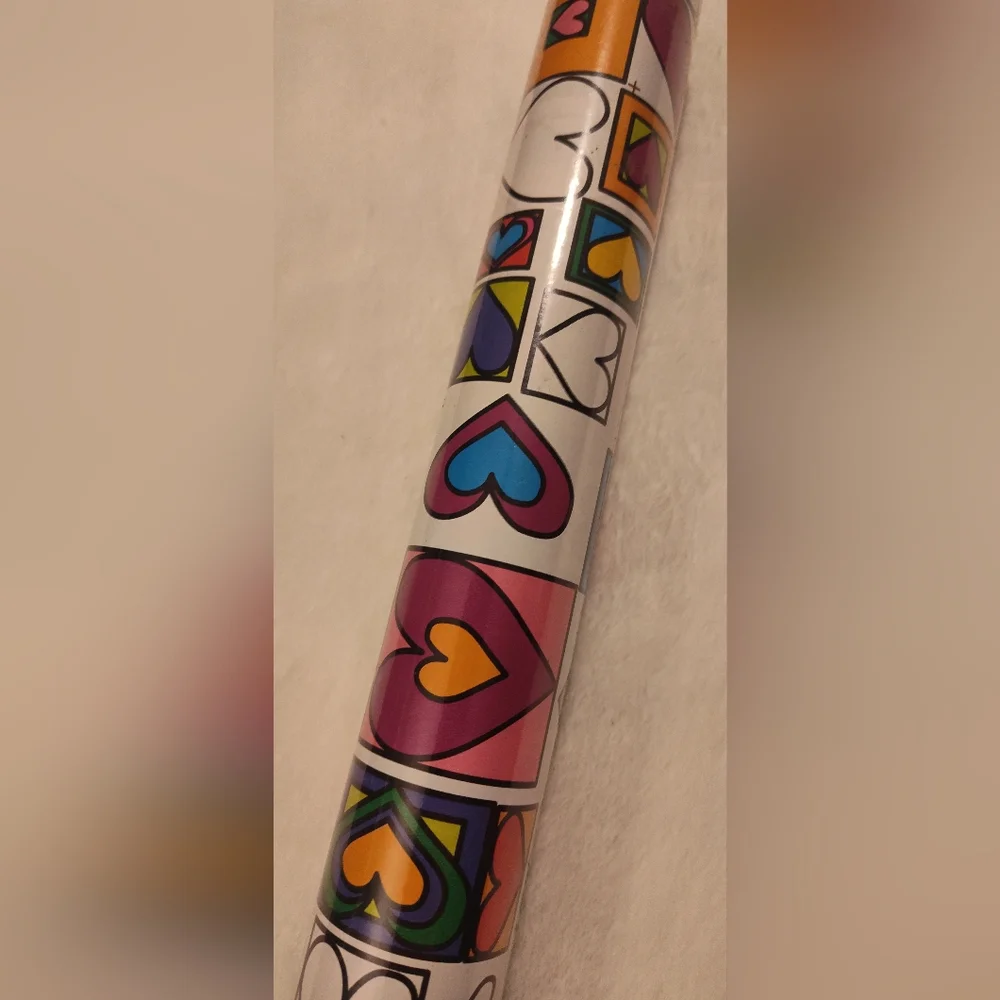 Multicolor Hearts Gift Wrap Roll - Colorful Heart Pattern